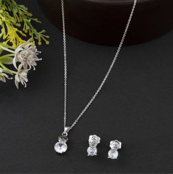 Rose Designed CZ  Set