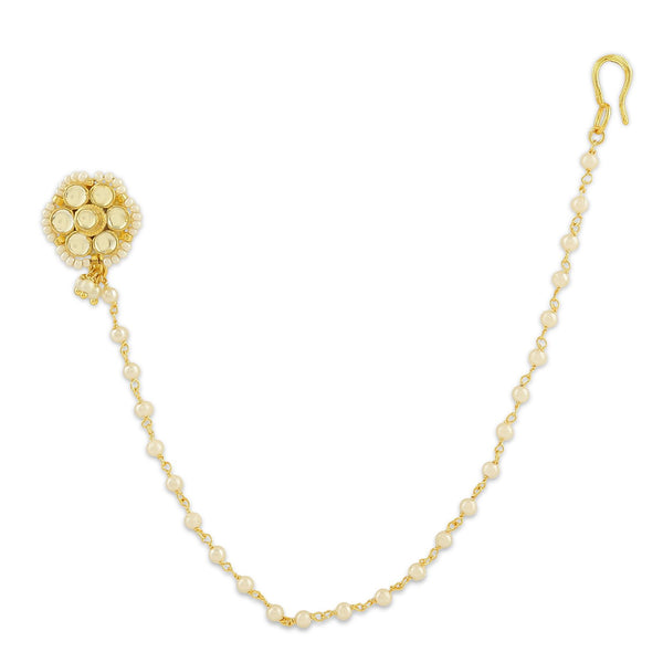 Gold Plated Traditional Jadau/Pachi Kundan Floral Design Eth