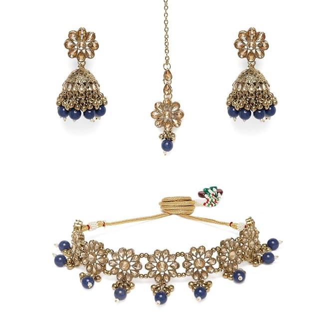 Gold-Plated AD-Studded Jewellery Set - Trendisia