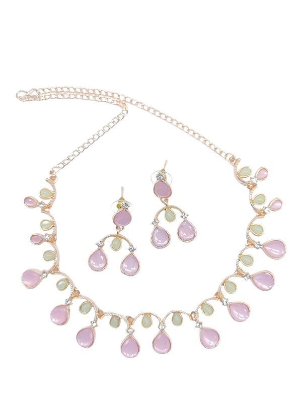 Elegant Pastel Teardrop Necklace Set