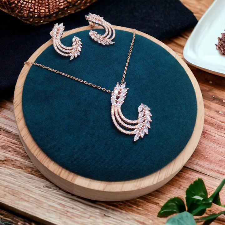 92.5 Sterling Silver Chain Necklace with Earrings - Trendisia