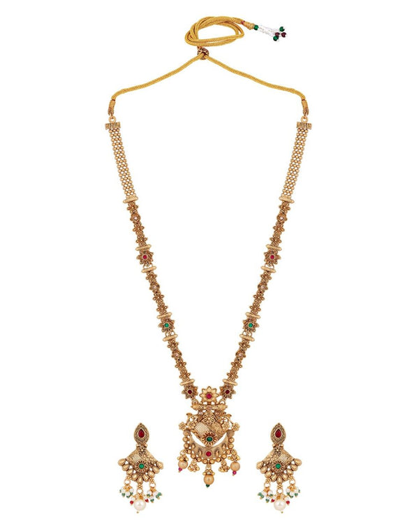 Traditional Antique Gold Temple Necklace Set