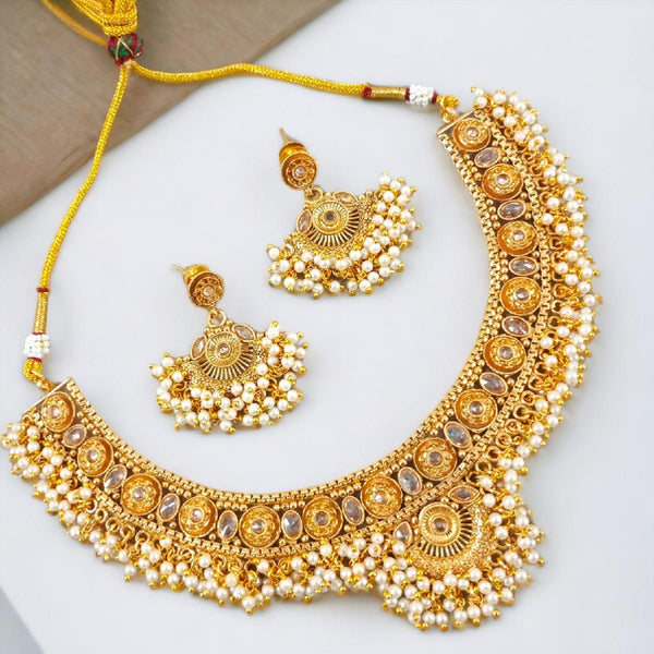 Traditional Pearls Necklace set With Earrings - Trendisia