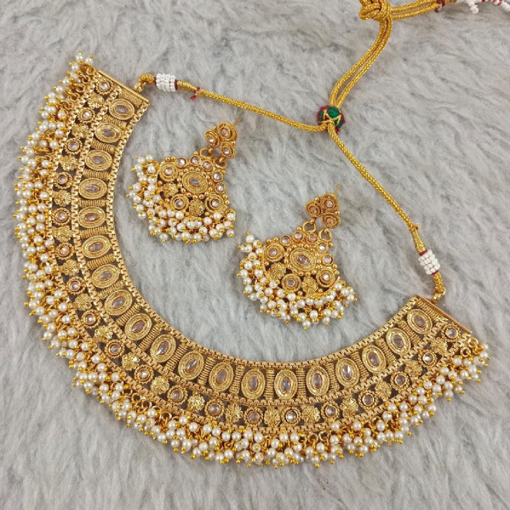 Traditional Pearls Necklace set With Earrings - Trendisia
