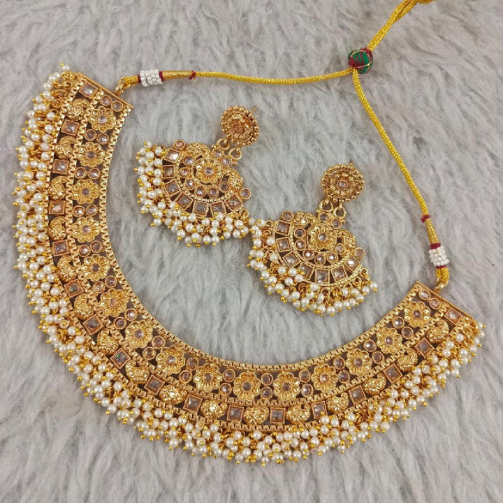 Traditional Pearls Necklace set With Earrings - Trendisia