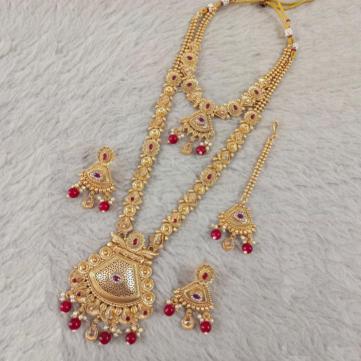 Indian Jewelry Set with Earrings & Maang Tika - Trendisia