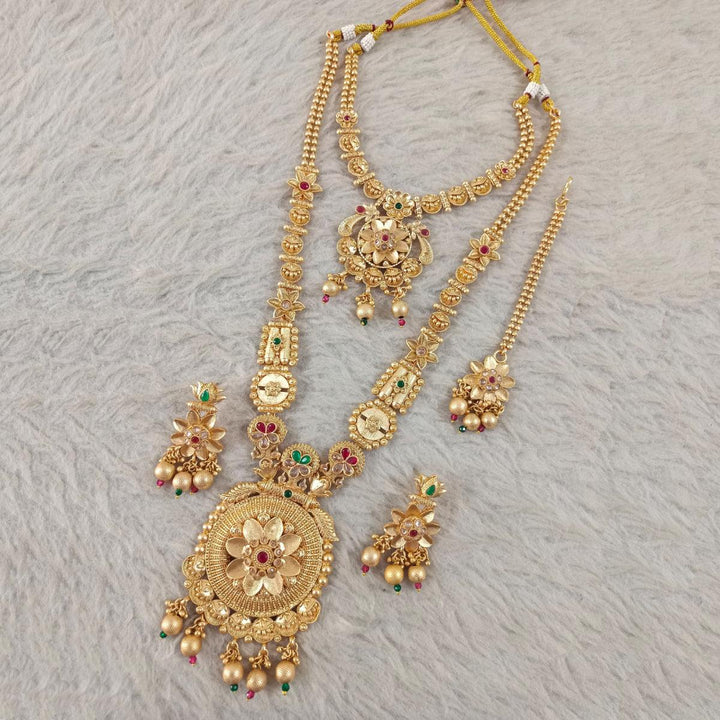 Indian Jewelry Set with Earrings & Maang Tika - Trendisia