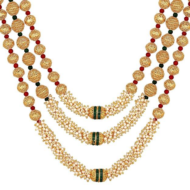 Gold-Plated Pearl Beaded Jewellery Set - Trendisia