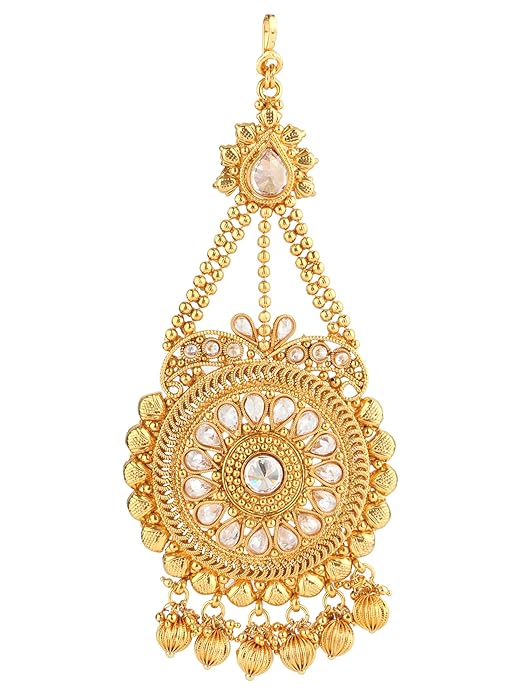 Elegant Gold-Plated Traditional Passa Maang Tikka