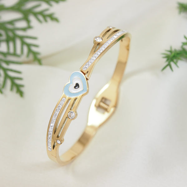 Stainless steel Heart Enamal Kada