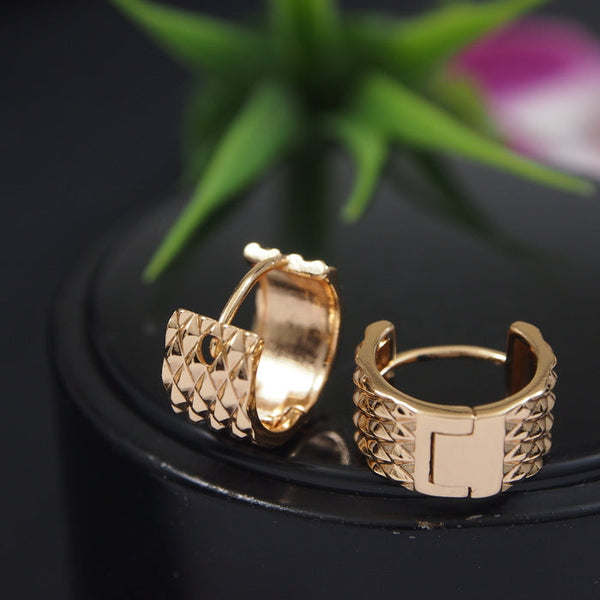 Gold weave Design Hoops Earring