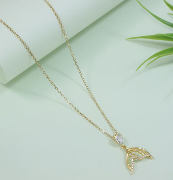 Stainless Steel Fish Tale Pendent Necklace  - STNK 5467