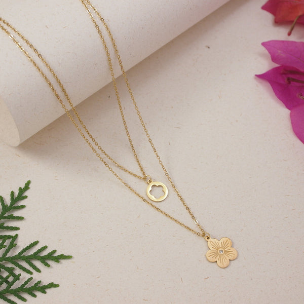 Stainless steel Flower Necklace