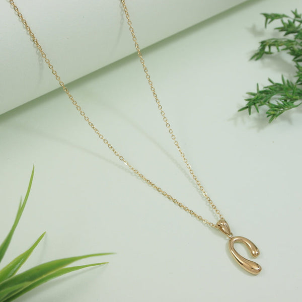 Stainless Steel U Pendent Necklace