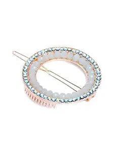 Women Gold-Toned Beaded Bumpit Hair Pin - Trendisia