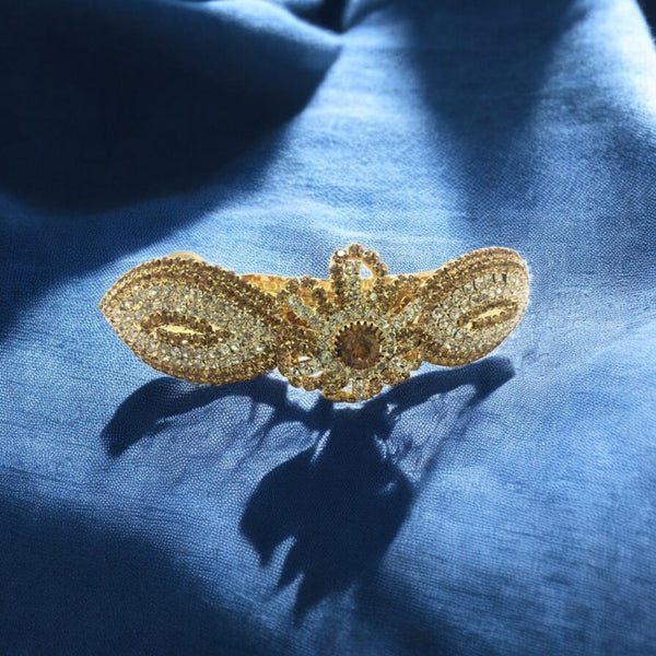 Gold Plated designer Rhinestone Hair Clip