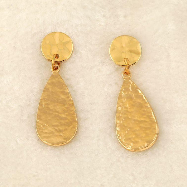 Gold Plated Tear Drop Shaped Drop Earring- WER 531 - Trendisia