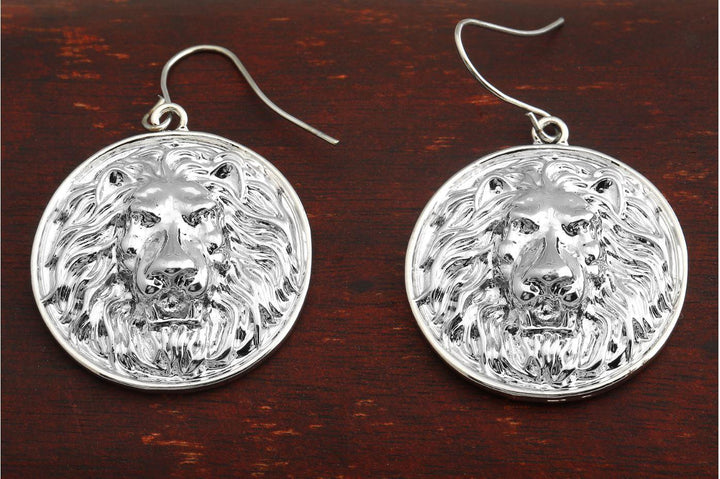 Gold / Silver Plated Lion Hand Crafted Circular Drop Earring- WER92 - Trendisia