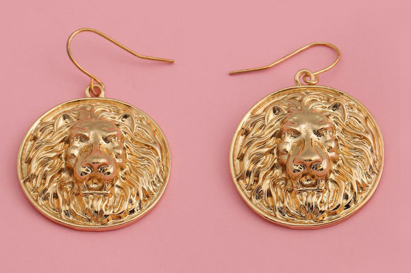 Gold / Silver Plated Lion Hand Crafted Circular Drop Earring- WER92 - Trendisia