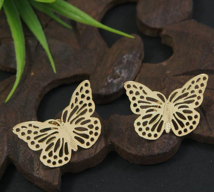 Gold/Silver Plated Butterfly Stud Western Earring - WER 4740 - Trendisia