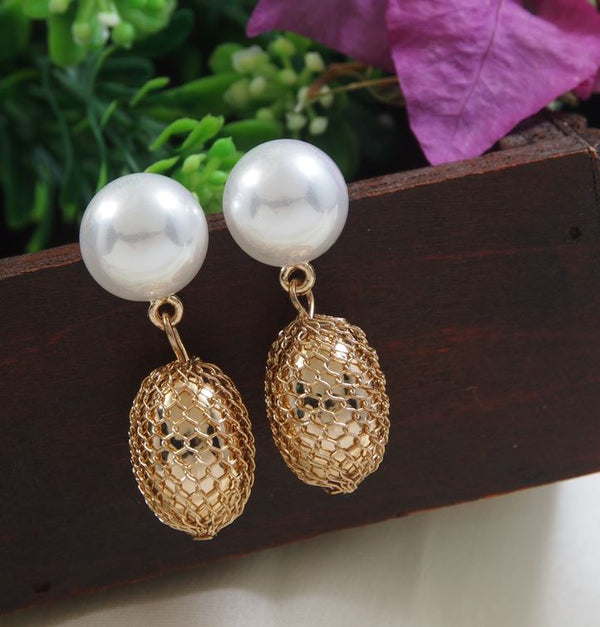 Geometric Shape Pearl Western Earring -WER 5215