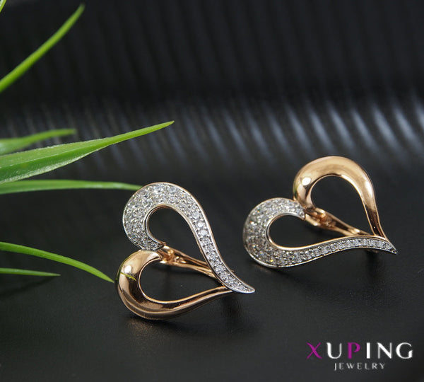 Gold Plated Cubic Zirconia Heart Xuping Earring- XPNGER 4570