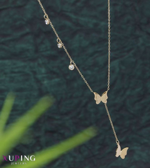 Xuping Hanging Butterfly Pendent Necklace - XPNGNK 5438
