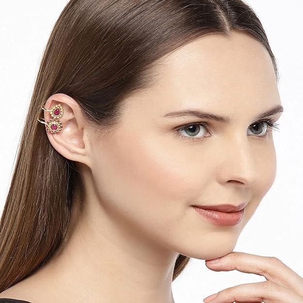 AD Ear Cuff Style Dangle Earrings - Trendisia