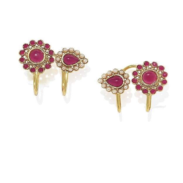 AD Ear Cuff Style Dangle Earrings - Trendisia