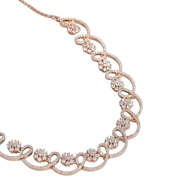 Rose Gold-Plated AD-Studded Jewellery Set - Trendisia