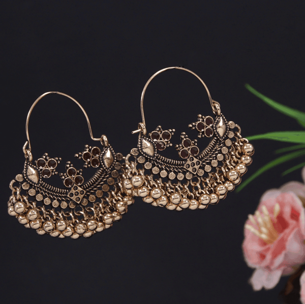 Antique Gold Plated Chand Bali Earring- AER 3221 - Trendisia