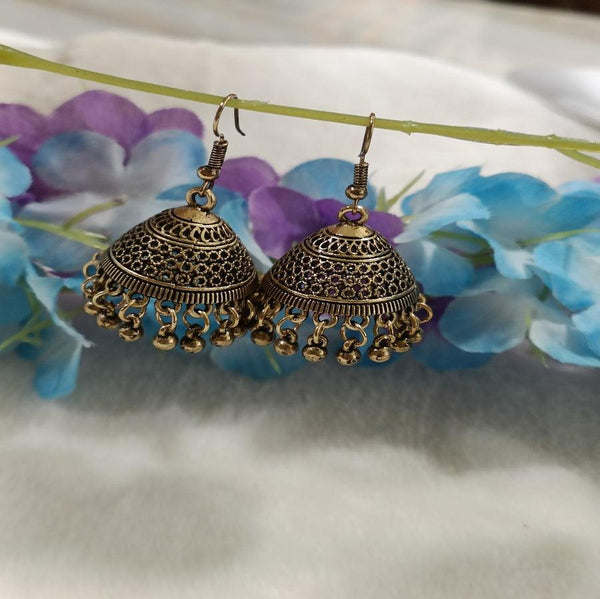 Antique Gold Plated Jhumka Earring-AER 4193 - Trendisia