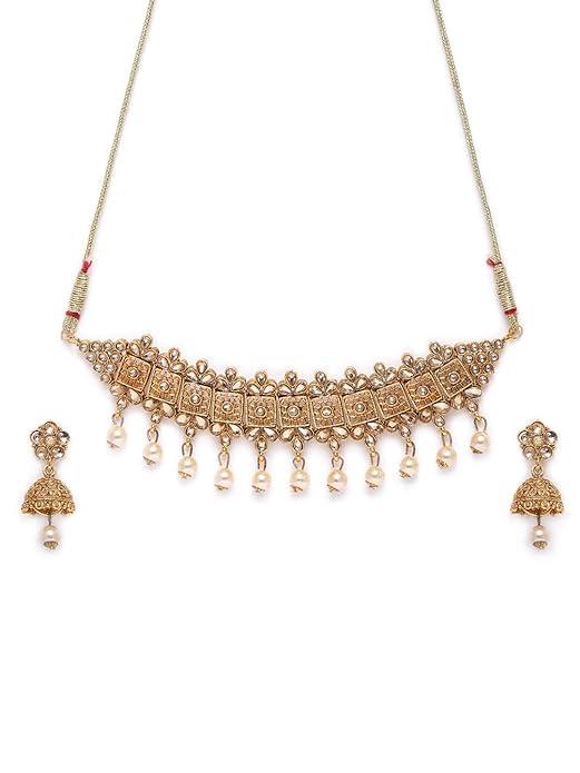 Traditional Gold Toned Necklace Set - Trendisia