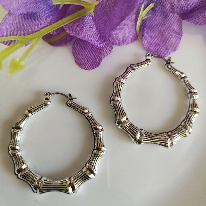 Bamboo Circular Shaped Fashion Hoop Earring-HER 1992 - Trendisia