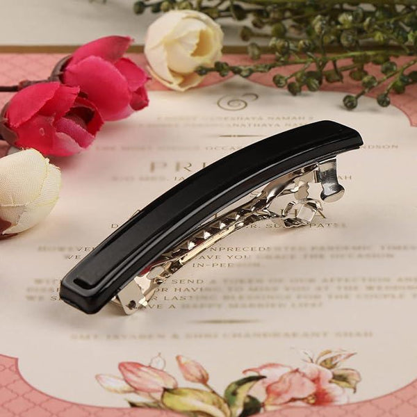 Black Handcrafted French Barrette - Trendisia