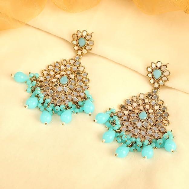 Blue Circular Chandbalis Earrings - Trendisia