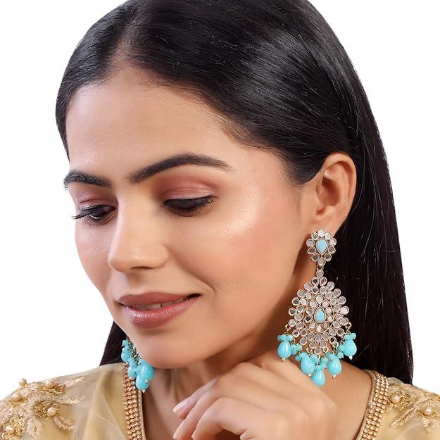 Blue Circular Chandbalis Earrings - Trendisia