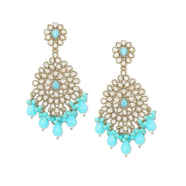 Blue Circular Chandbalis Earrings - Trendisia