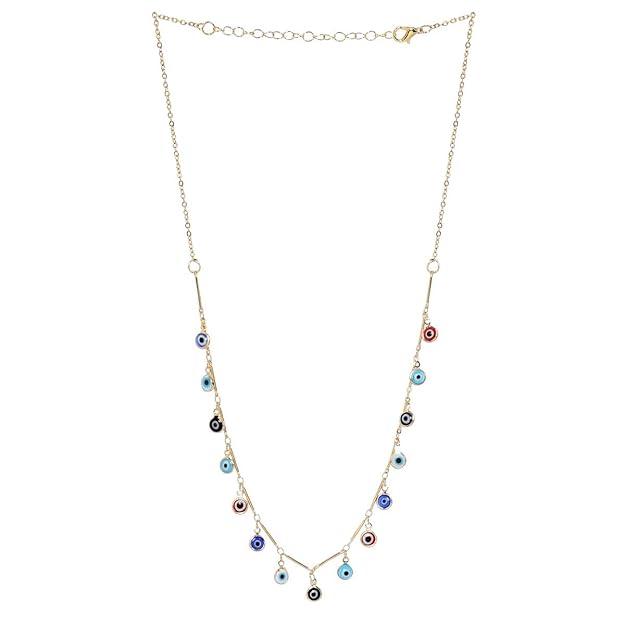 Brass Gold-Plated Evil Eye Chain - Trendisia