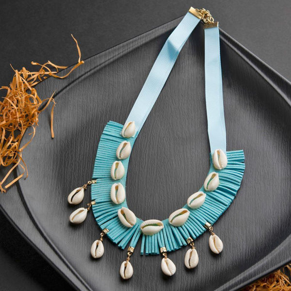 Cowrie Shell Handcrafted Western Choker Necklace- NK 1837 - Trendisia