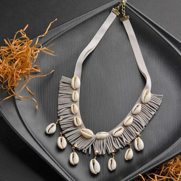 Cowrie Shell Handcrafted Western Choker Necklace- NK 1839 - Trendisia