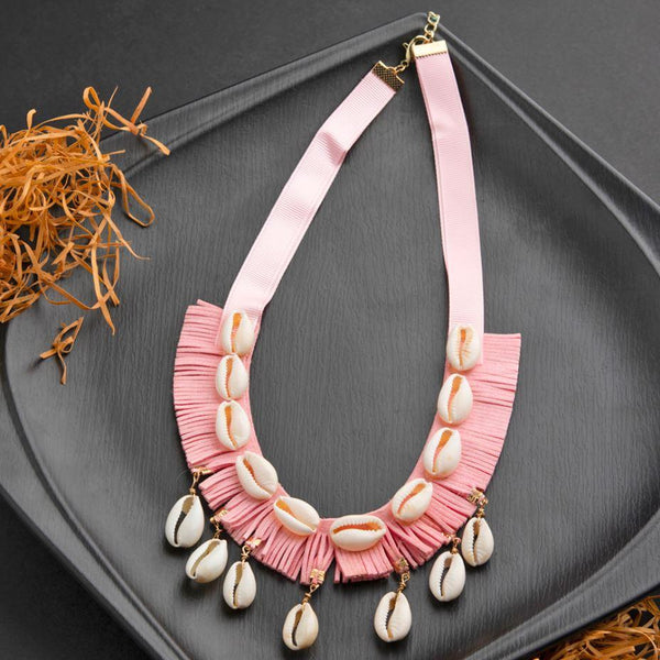 Cowrie Shell Handcrafted Western Choker Necklace- NK 1840 - Trendisia