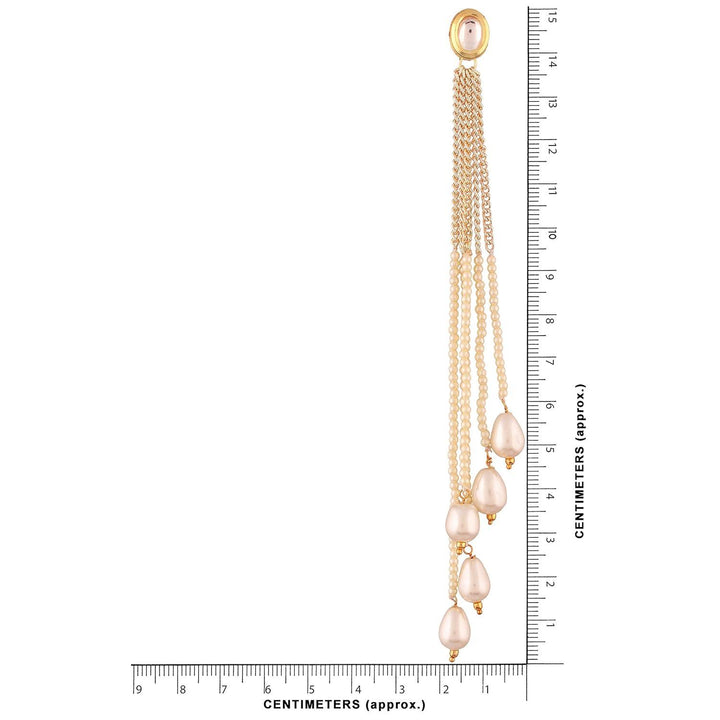 Delicate chain and pearl tassle dangle drop earrings - Trendisia