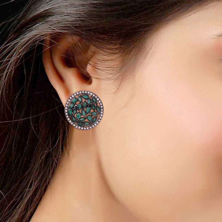 Emrald And Ad Alloy Earrings For Women - Trendisia