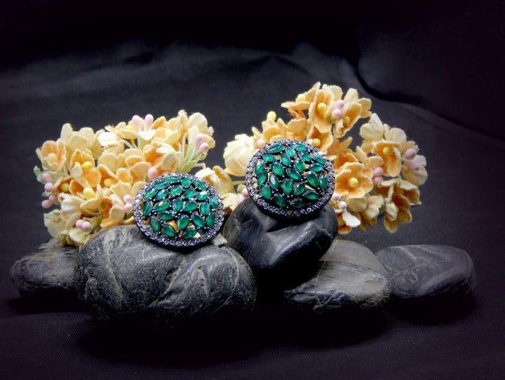 Emrald And Ad Alloy Earrings For Women - Trendisia