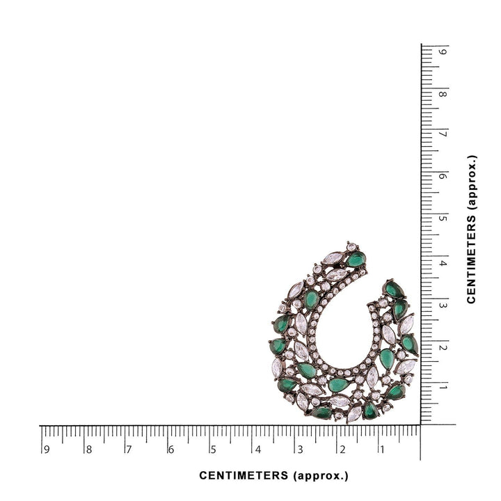 Emrald and AD earrings in gunmetal polish for women - Trendisia