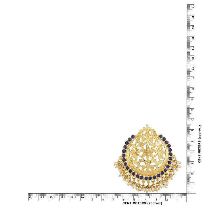 Ethnic Brass and Rhinestone & Pearls Chand Bali Earrings for Women & Girls, White - Trendisia