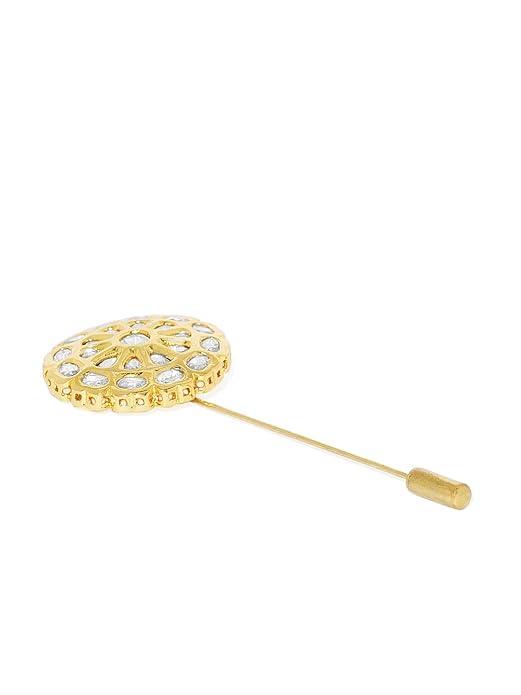 Flower Shaped Ruby Studded Lapel Pin - Trendisia