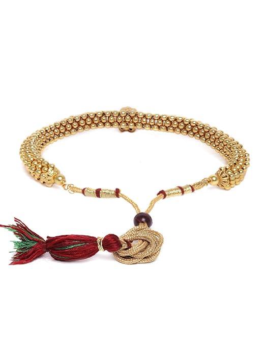 Gold Beaded Thushi Necklace Set for Women - Trendisia