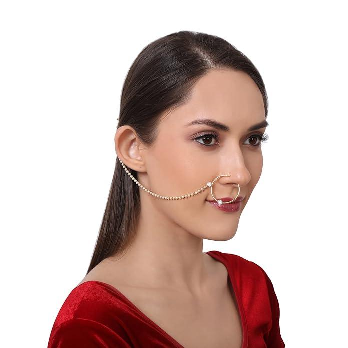 Gold-Plated AD clip-on Nose Ring - Trendisia